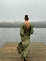 Luna maxi Dress in Deep Forest Green - Image 3