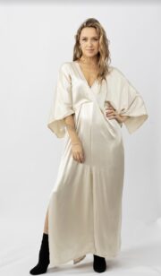 Luna maxi Dress in Coffee cream - Image 4