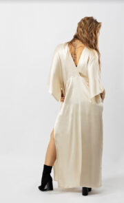 Luna maxi Dress in Coffee cream - Image 3